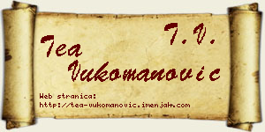 Tea Vukomanović vizit kartica